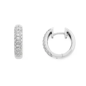ØRERINGER HVITTGULL MED DIAMANTER