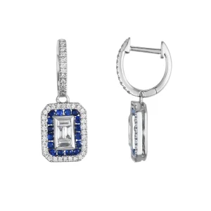 ØRERINGER MED SAFIR OG DIAMANTHENG