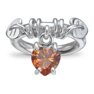 RIKKE HARHSEIM RING M/HENGENDE STEN PADPARADSHA