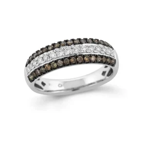 RING WHITE AND BROWN DIAMONDS