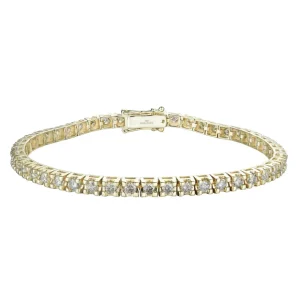 TENNISARMBÅND GULTGULL 2,88CT BRUNE DIAMANTER