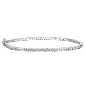 TENNISARMBÅND HVITTGULL 1,00CT HALF BEZEL