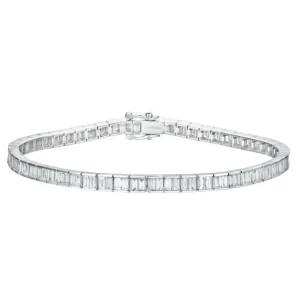 TENNISARMBÅND HVITTGULL MED BAGUETTSLIPTE DIAMANTER 3,31CT