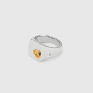 TOM WOOD RING MINED SMALL BLACK DIAMOND