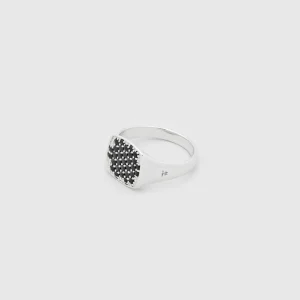TOM WOOD RING MINI CUSHION BLACK SPINEL