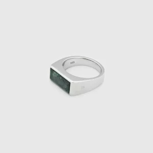 TOM WOOD RING PEAKY GREEN MARBLE