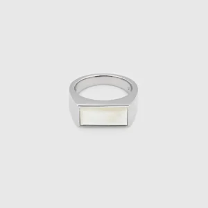 TOM WOOD RING PEAKY WHITE MOTHER OF PEARL