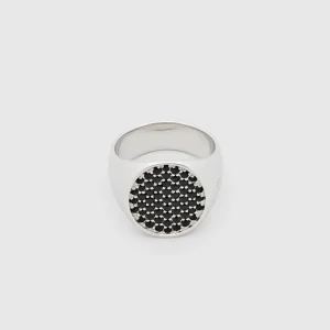 TOM WOOD RING PINKIE BLACK SPINEL