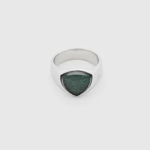 TOM WOOD RING SHEILD GREEN MARBEL