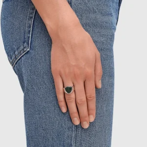 TOM WOOD RING SHEILD GREEN MARBEL